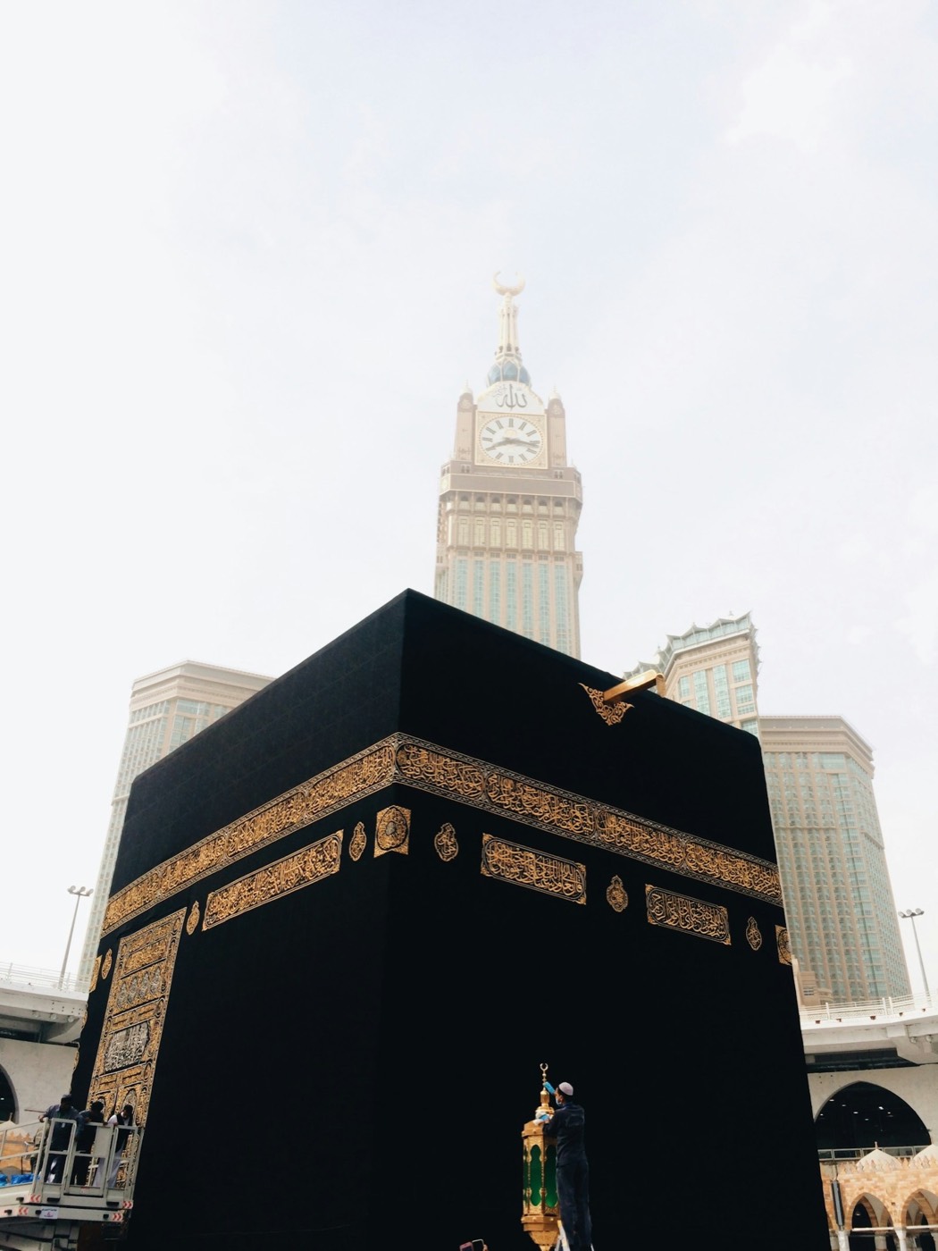 The Kaaba with the Abraj Al-Bait clock tower at Masjid al-Haram, Makkah